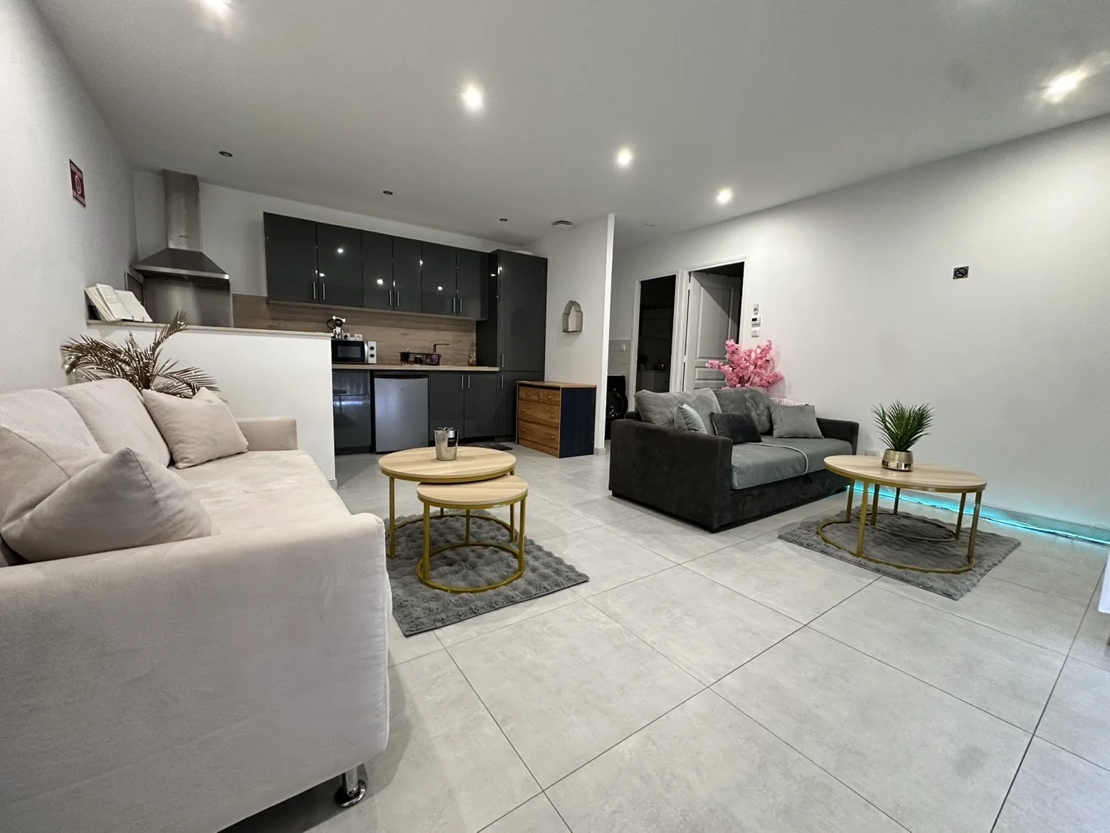 Salon lumineux de l’appartement familial EUROP RENT JAC